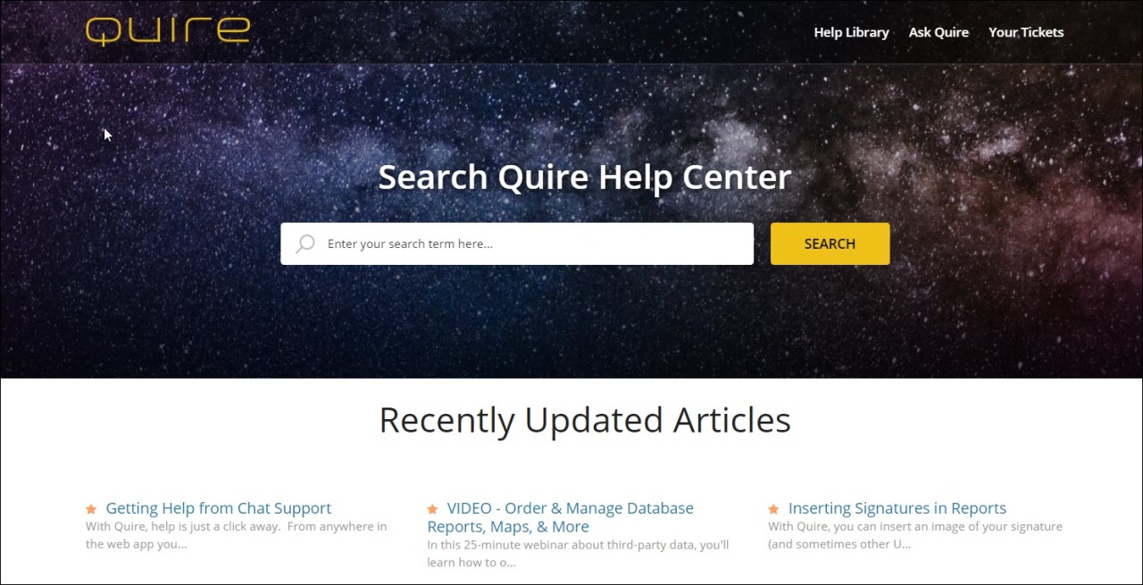 Search Quire Help Center