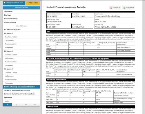 NEW FEATURE: Freddie Mac PCA Template