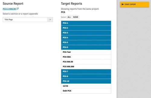 New Feature: Export Section to Multiple Reports
